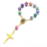 10pcs baby shower favor christening bracelet cross angel baby shower girl boy baptism gift cute giveaway souvenir