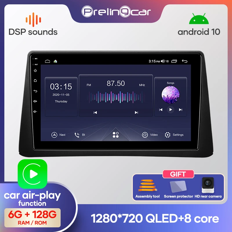 Prelingcar Android 10 0 без DVD 2 Din Автомобильный Радио Мультимедиа Видео плеер навигация GPS