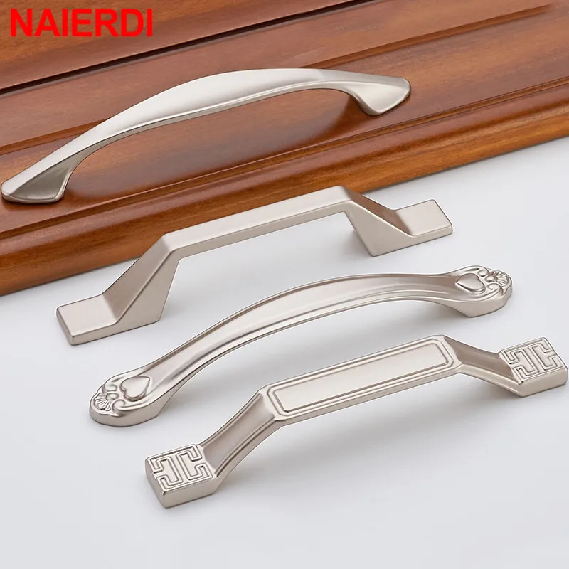 Перламутровые никелевые ручки для шкафа NAIERDI выдвижных ящиков из алюминиевого