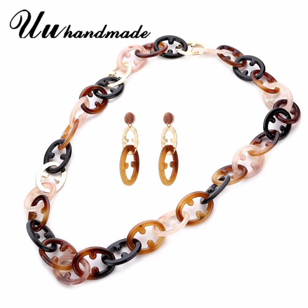 Комплект из колье и серёг акриловой смолы|sets jewellery|fashion setset fashion |