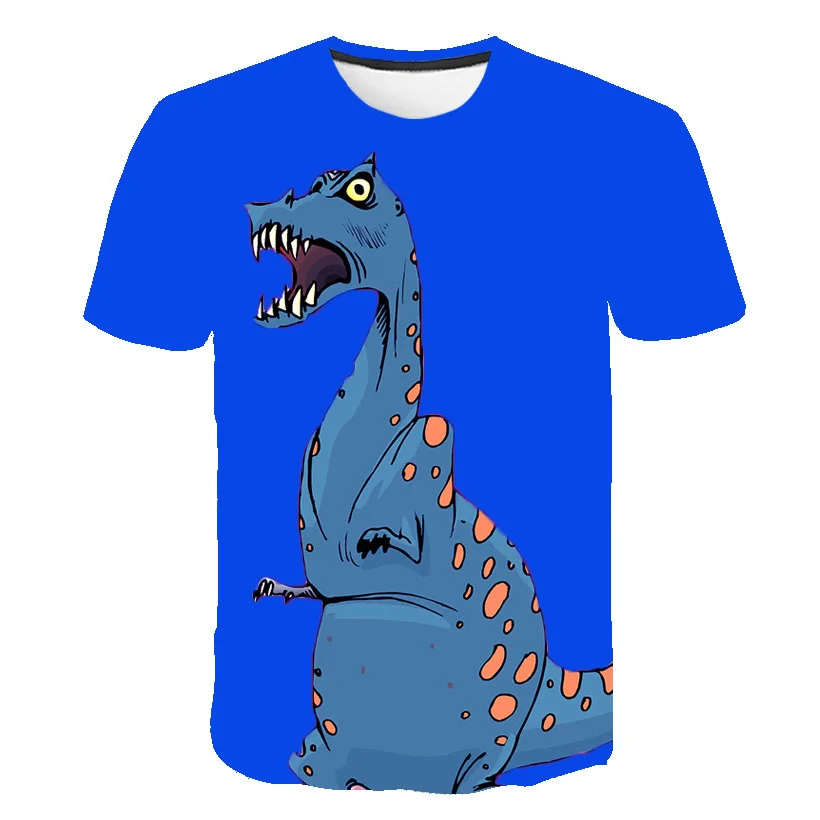 

Cool Dinosaur Print T-Shirt Men's Top 2021 O-Neck Jurassic Boy Girl Tyrannosaurus 3D Printing Hip-hop Comfort Street Pullover