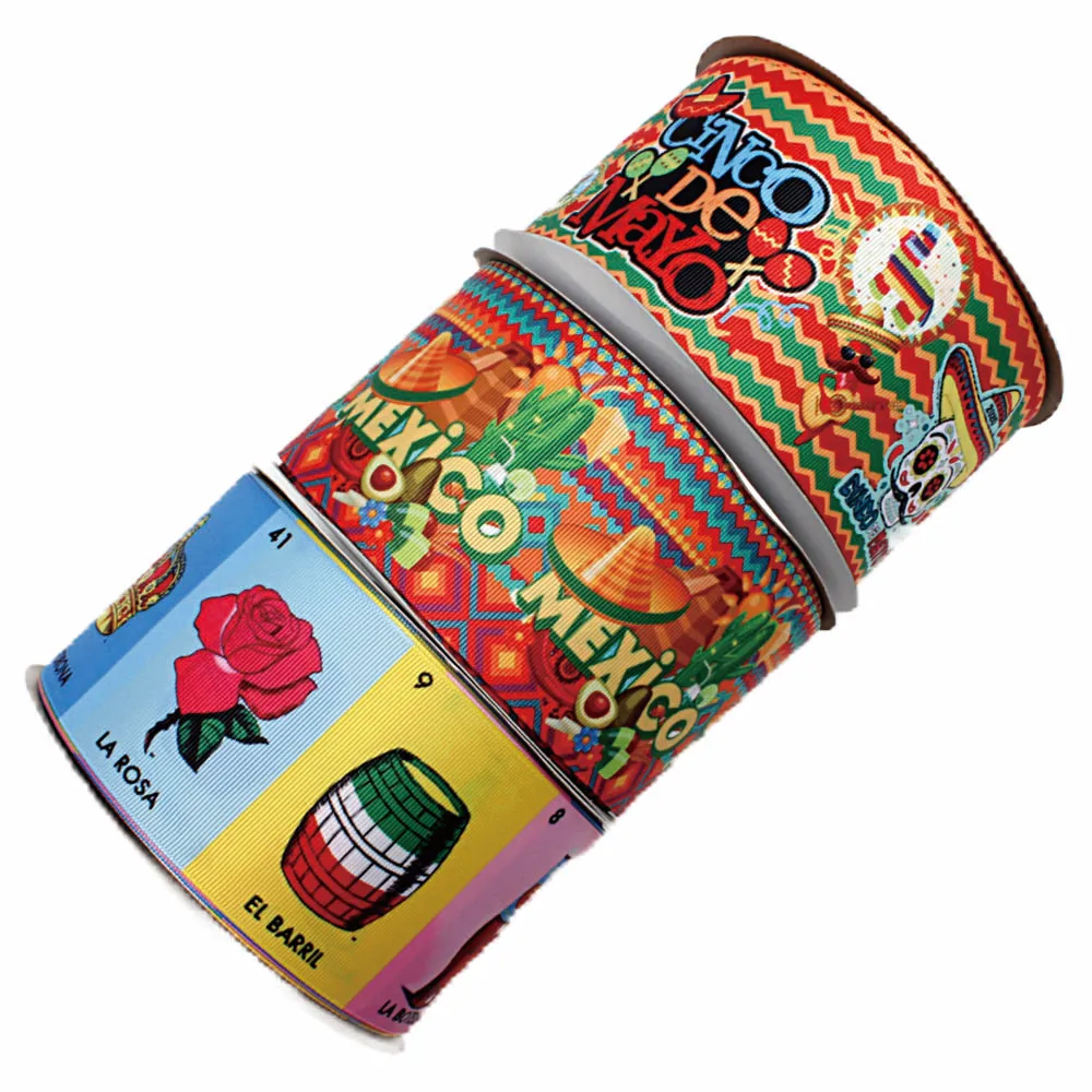 

16-75mm Mexico cinco de mayo holiday ribbon