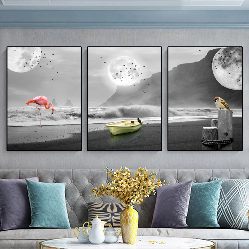 Плакаты с изображением пейзажа на холсте парусная лодка морем