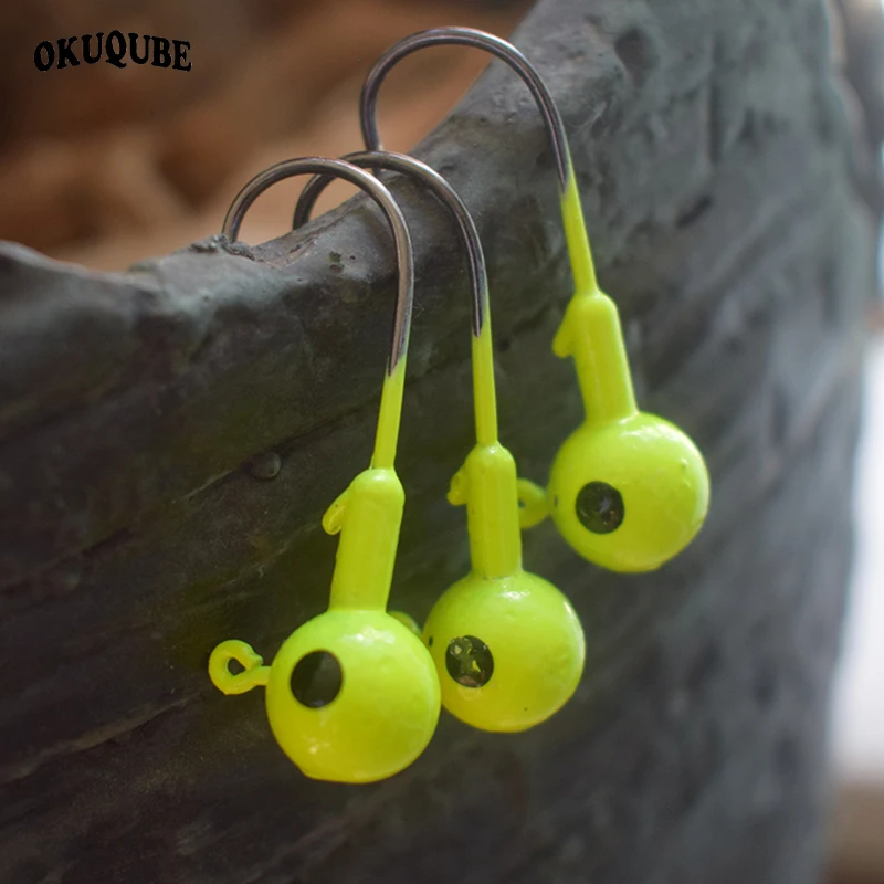 

5pcs/lot Fishing hooks Colorled Lead Head Crank Jig Hard Bait Hook Fishing Gear Accessories Soft Worm Jig Hook For Fishing