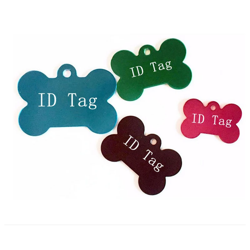 Dog ID Tags 2Pcs/Set Pets Bone Double Sides Personalized Pendant For Cat Name Phone Number Identification Necklace | Дом и сад