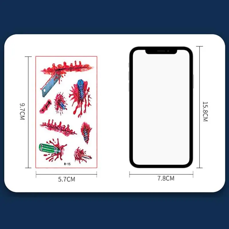 30 шт./Набор DIY Хэллоуин ужас временная татуировка наклейка 3D Реалистичная рана