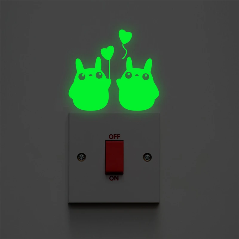

Totoro Balloon Luminous Switch Decals Kids Rooms Glow In The Dark Home Decor Fluorescent Wall Stickers Vinyl Wallpaper Cartoon
