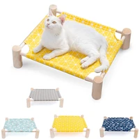 pet heightening hammock for cats shelves wooden shelf removable beds and houses washable canva cat dog bed pet supplies