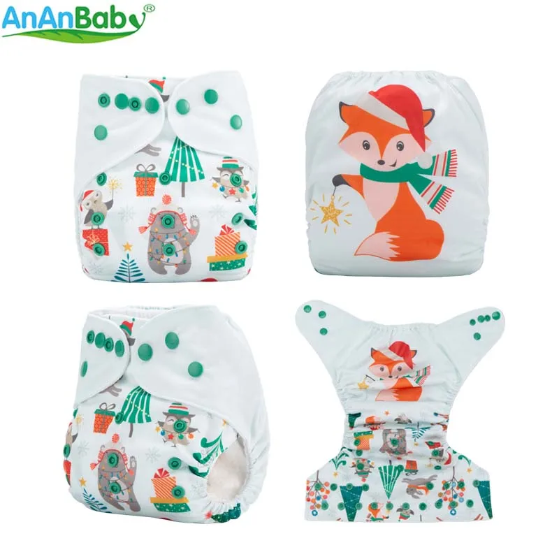 {AnAnBaby} новое поступление, тканевые подгузники с принтом, многоразовые моющиеся подгузники для отдыха