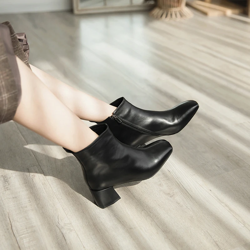 TXCNMB Новые Классические круглый носок женские ботильоны на высоких каблуках из