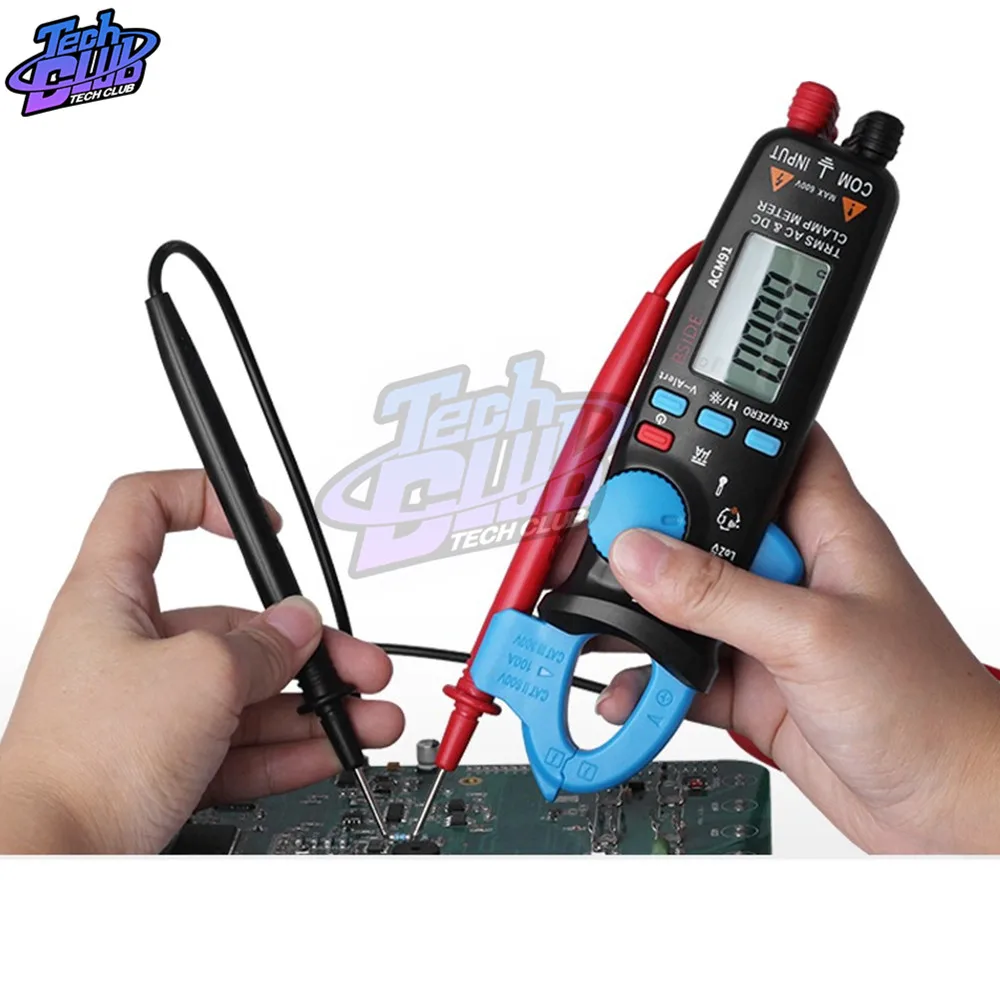 ACM91 цифровой клещи мультиметр AC/DC ток 100A 1mA RMS Авто Диапазон живого контроля NCV темп