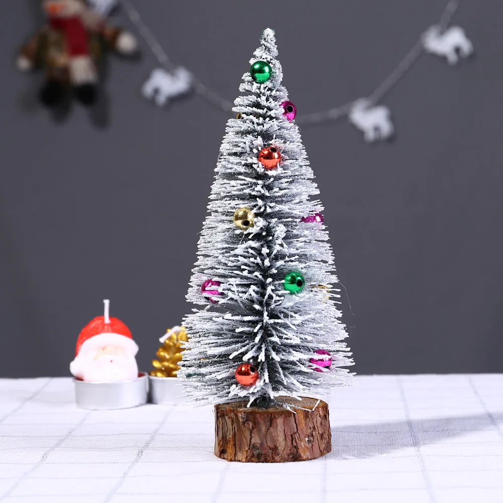 1 шт. Маленькая DIY Рождественская елка искусственная сосна дерево мини щетка для бутылок из сизаля Рождественская елка Санта, снег, мороз деревенский дом# LL