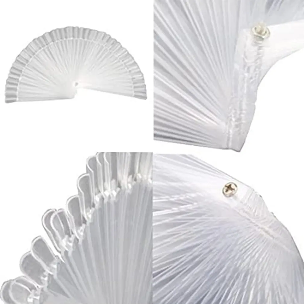 

50 pcs Nail Color Card Nail Polish Glue Sample Board Display Fan Shape Nail Polish Color Board Nail Piece Display Board