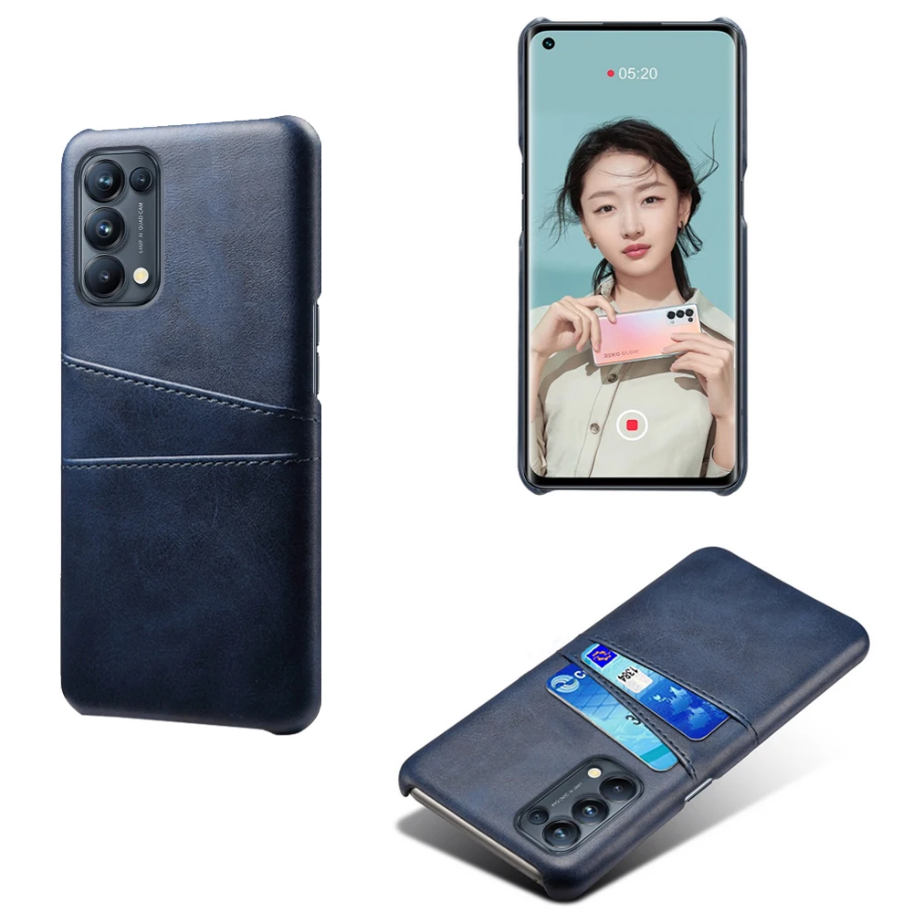 

For OPPO Reno 5 Pro 5G Case Credit Card Vintage PU Leather Phone Wallet Cover with Card Slots for OPPO Find X3 Lite NEO Case