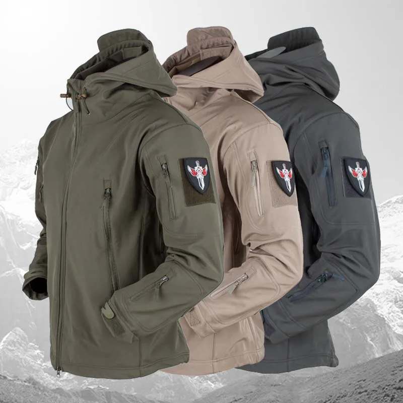Материал Soft Shell Shark Skin тактические куртки мужские ветрозащитный