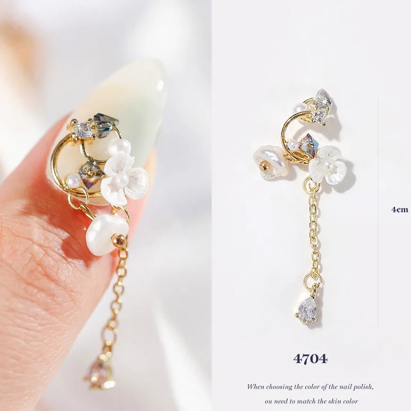 

1PC Nail Art Zircon Shell Flower Pendant Jewelry Crystal Nail Stickers DIY Earrings Phone Case Decoration