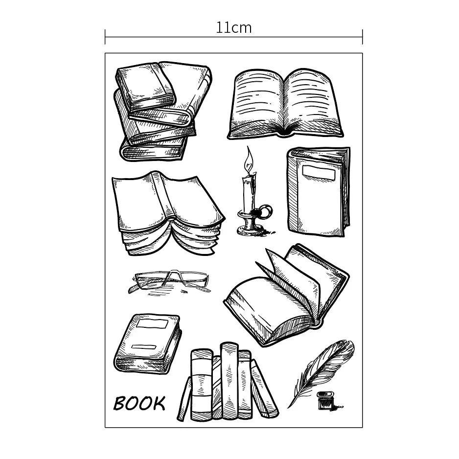 11x16CM book learning transparent seal clear stamps silicone roller DIY scrapbook album / card production | Дом и сад
