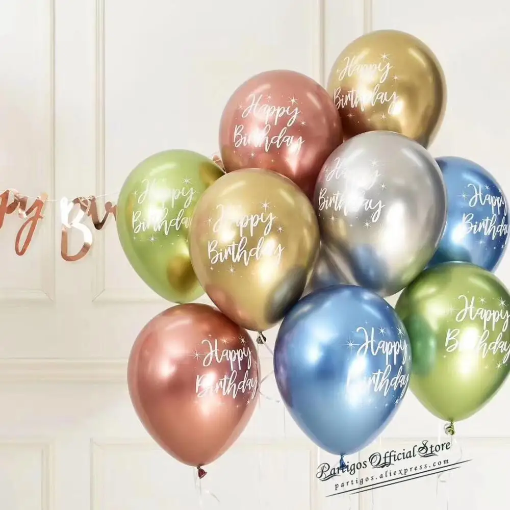 Набор разноцветных хромированных гелиевых шаров с конфетти 1 комплект | Дом и сад