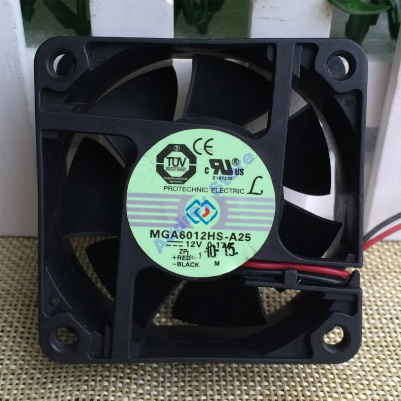 

DC12V 0.17A MGA6012HS-A25 6025 6 см беззвучный 2-проводной Вентилятор охлаждения