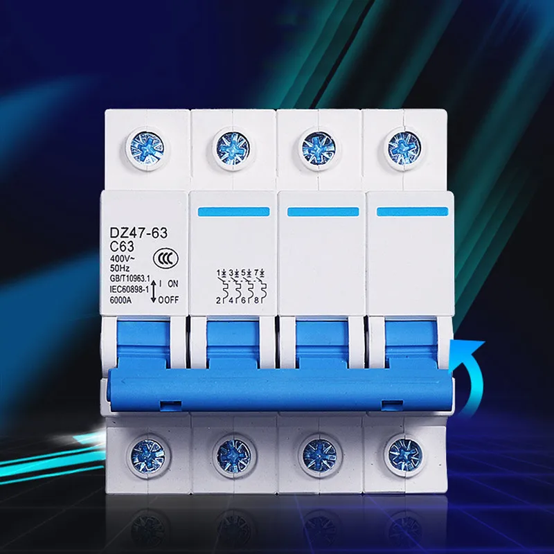 DZ47-63 1P 2P 3P 4pole C32A миниатюрный автоматический выключатель DZ47 60Hz 10A 16A 20A 25A 40A 63A 80A 100A