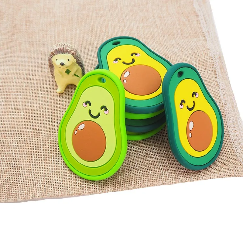 Chenkai-mordedores de aguacate de silicona de 5 piezas, regalos para beb&eacute; de grado alimenticio, chupete de dibujos animados, accesorios de juguete de lactancia, sin BPA-1