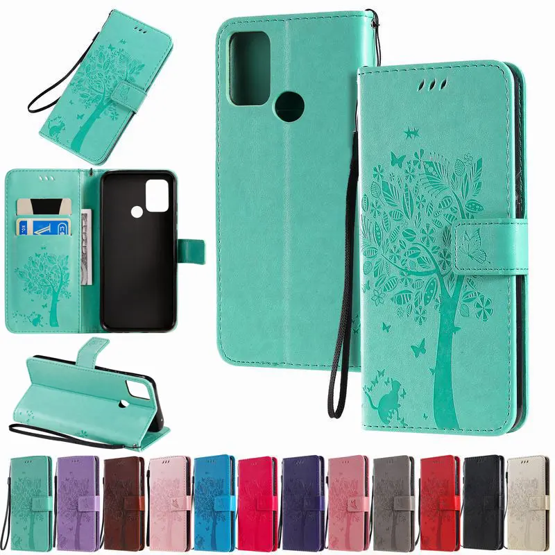 Для Huawei Honor 9A Чехол Роскошный Кожаный Флип Бумажник Shell 9 A Противоударный 3D Pattern