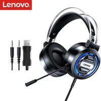 original lenovo h401 gaming headset 7 1 stereo surround esports rgb headphones with mic for laptop pc gaming overwatch pugb dota