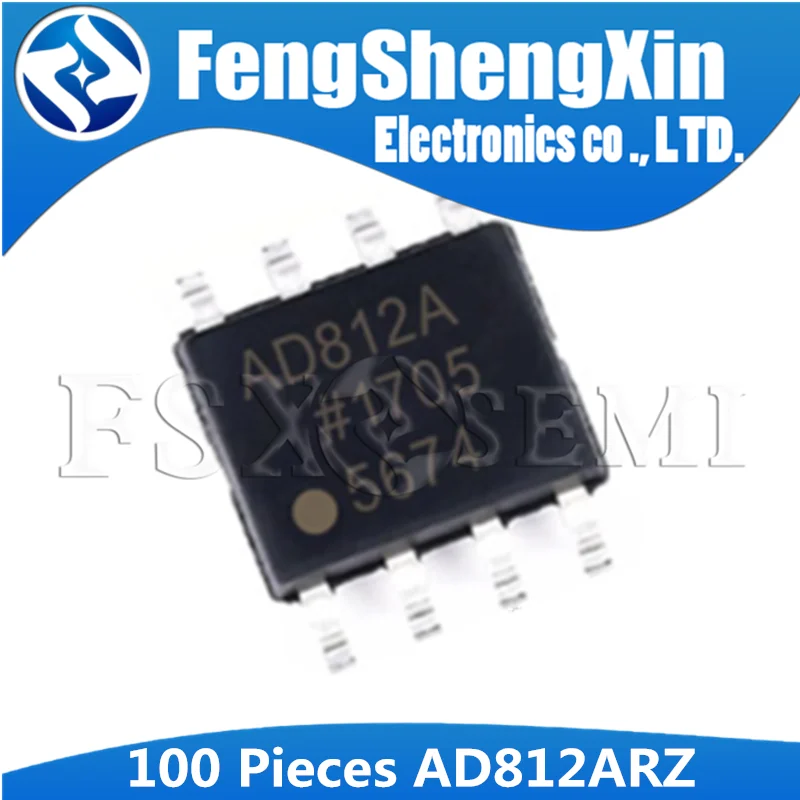 100PCS AD812ARZ SOP8 AD812 SOP AD812A AD812AR SOP-8    Dual, Current Feedback Low Power Op Amp IC