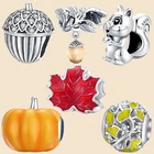 Браслет из 100% стерлингового серебра 925 пробы с подвеской в виде белки из соснового шифона, оригинальный браслет для самостоятельного изготовления женских украшений, подарок