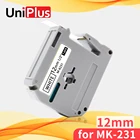Лента для этикеток UniPlus MK231 MK-231, совместимая с Brother M-K231, 12 мм, черно-белая, для Brother P-Touch, PT70, PT80, PT110