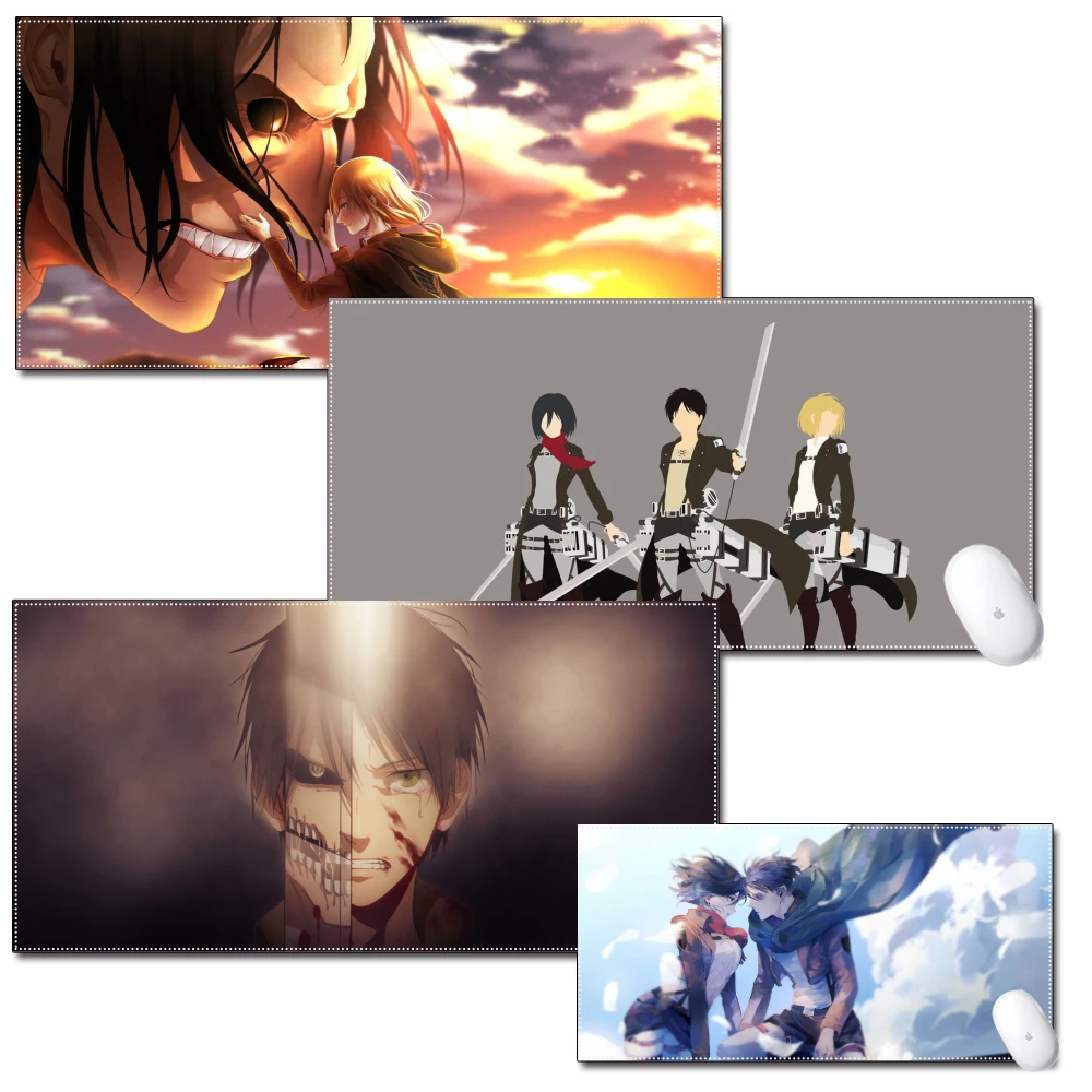 

Компьютерный коврик для мыши, большой коврик для игр с закругленными краями, высокое качество, прочный, Эрена йера, атака на титанов, Леви