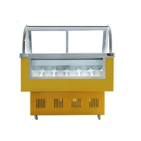 commerical 10 pans   ice cream display freezer case Glass door refrigerator Commercial fruit and beverage fresh-keeping cabinet