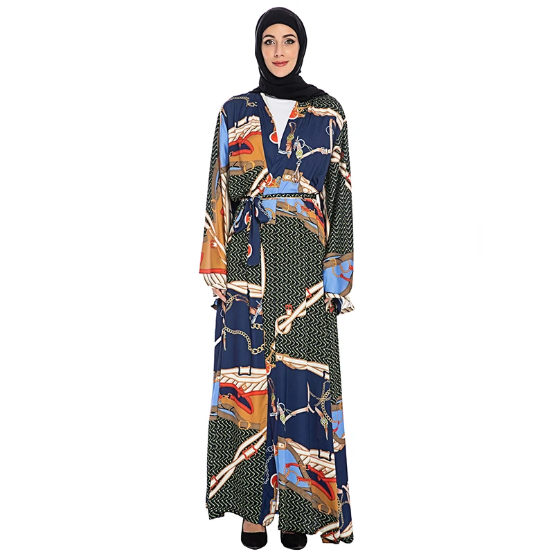 Женское кимоно в мусульманском стиле Abaya длинное мягкое турецком открытый