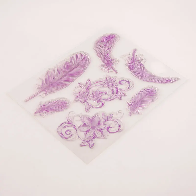 Горячая Распродажа перо цветок прозрачные штампы/силиконовые уплотнения