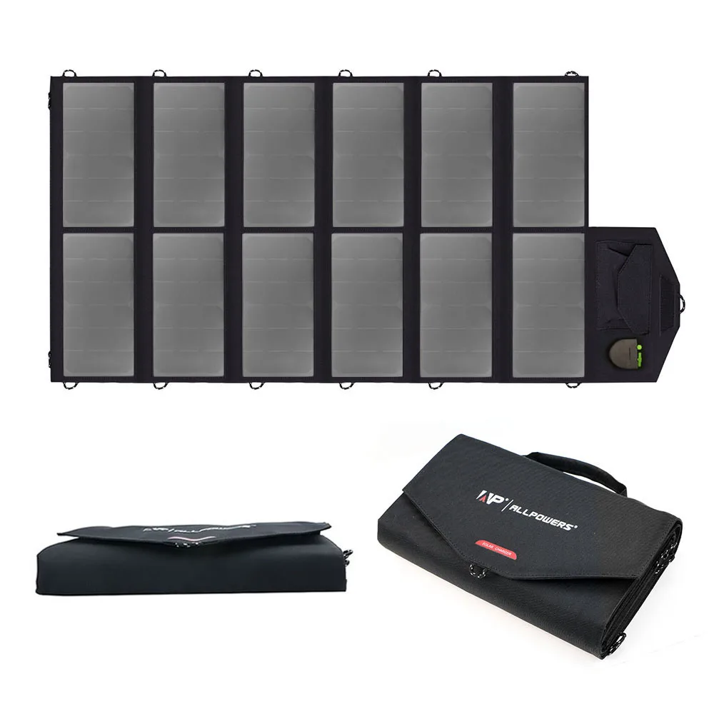 ALLPOWERS солнечная панель 80 Вт солнечное зарядное устройство для iPhone Sumsung телефонов lenovo hp Dell acer ноутбуков 12 в автомобильный аккумулятор и т. Д - Цвет: black