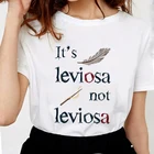 Футболка женская с надписью It's LeviOsa Not LeviosA, модная повседневная мягкая рубашка с принтом перьев, Топ