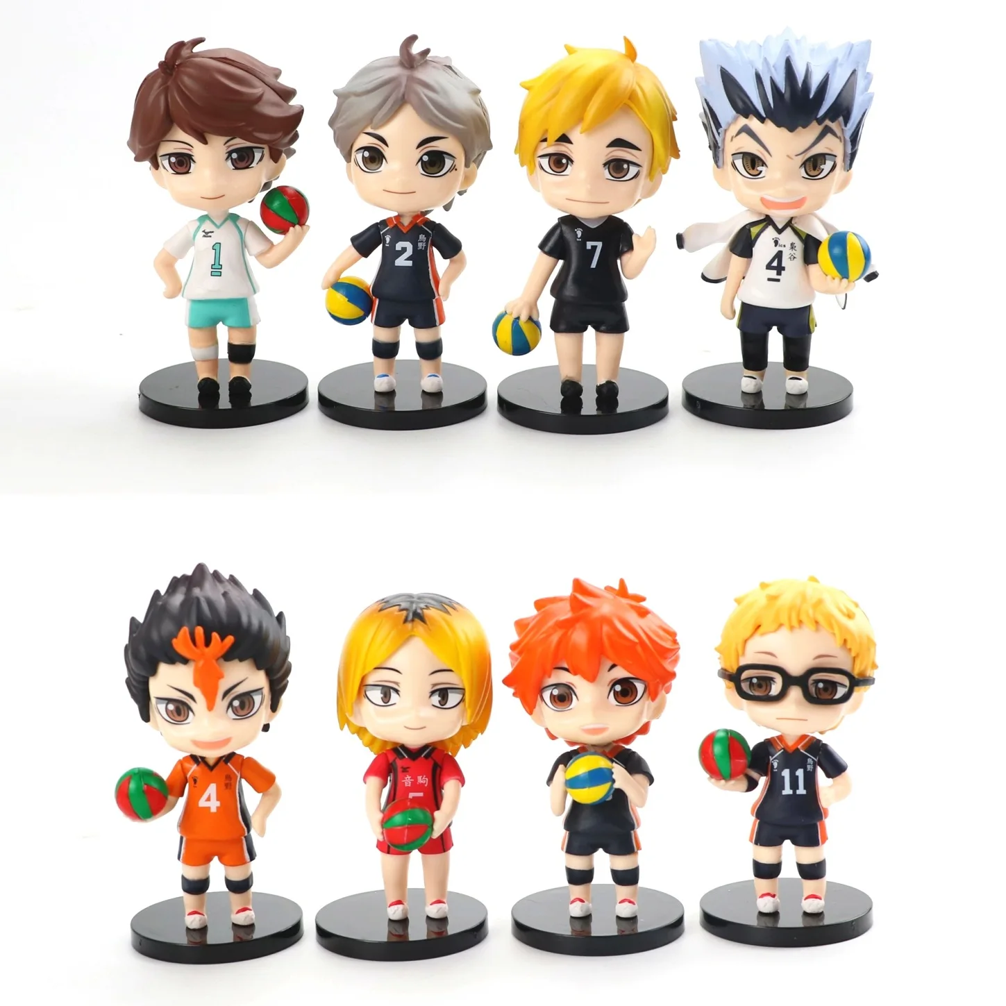 

8pcs/Set Haikyuu Action Figures Volleyball Player High School Students Hinata Shoyo Sugawara Koushi Tobio Kageyama Kid Gift Toy