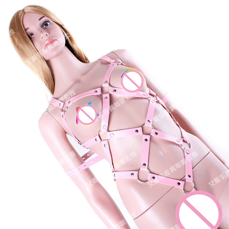 

Bondage Belt Cage Sculpting Leather Waist Belt Chest Belts Slim Women Popular Leather Jumpsuit Punk Goth Leather Harness Body