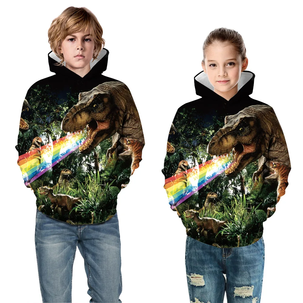 Детская толстовка с объемным рисунком слона капюшоном для мальчиков и девочек