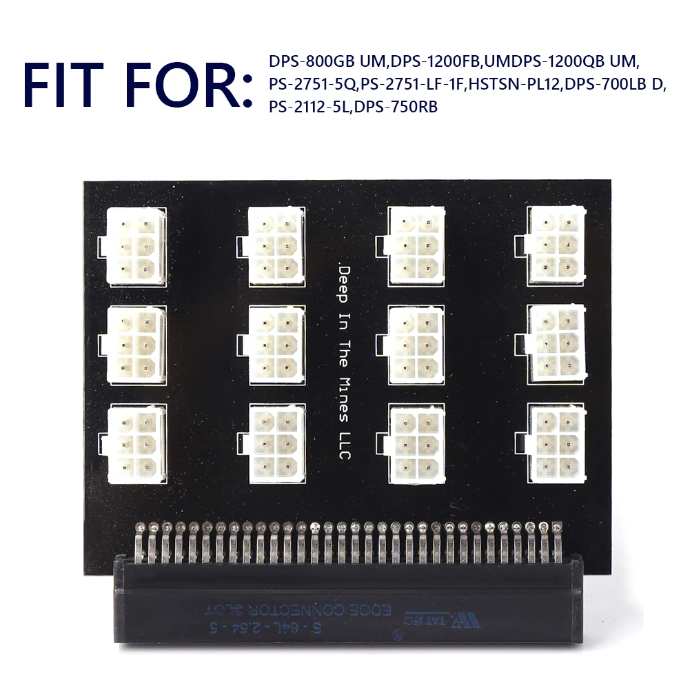 

750W-1200W Extender Card Dual PSU Adapter Server PSU Breakout Board 12 Ports Synchronous Starter Extender Card