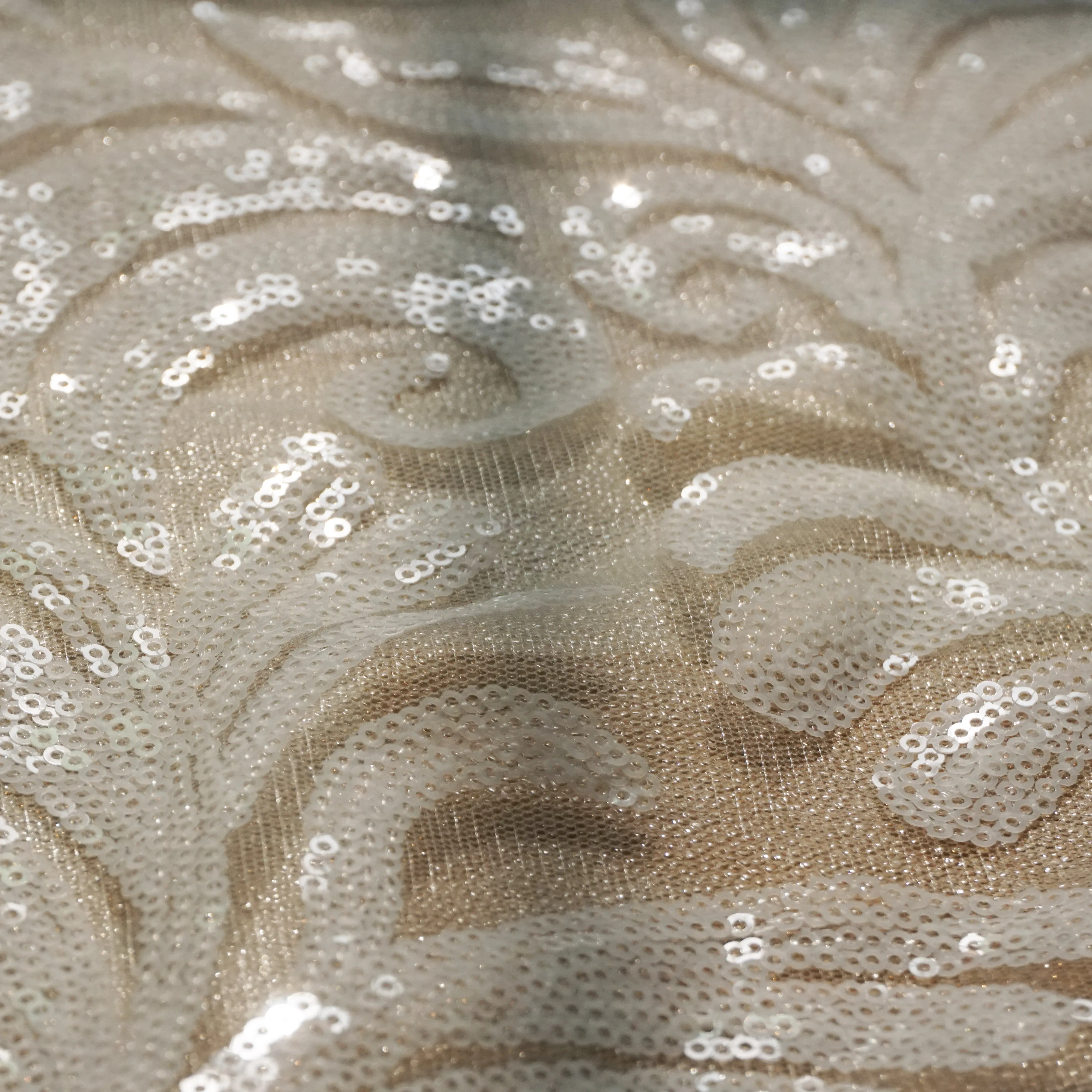 Светильник стки цвета слоновой кости блестящая кружевная ткань с вышивкой 1