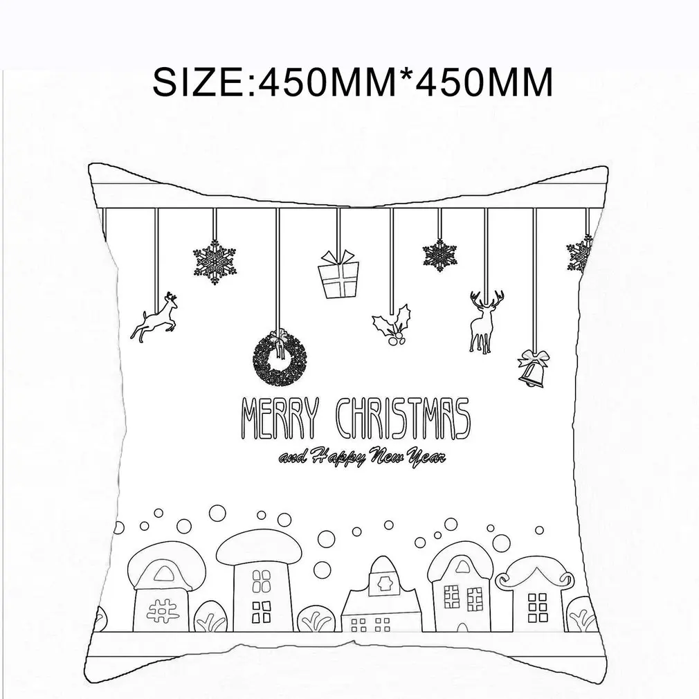 Merry Christmas, хлопок, лен, декоративная подушка для головы, массажер, наволочки, Рождественский Снеговик, квадратный диван, наволочка для подушки, домашний декор