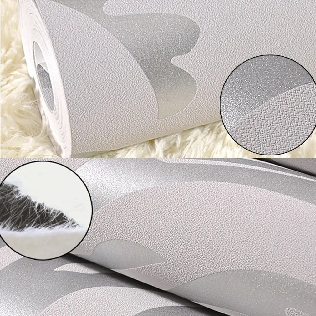 Роскошный дамасский нетканый 3D настенный бумажный простой тисненый Настенный