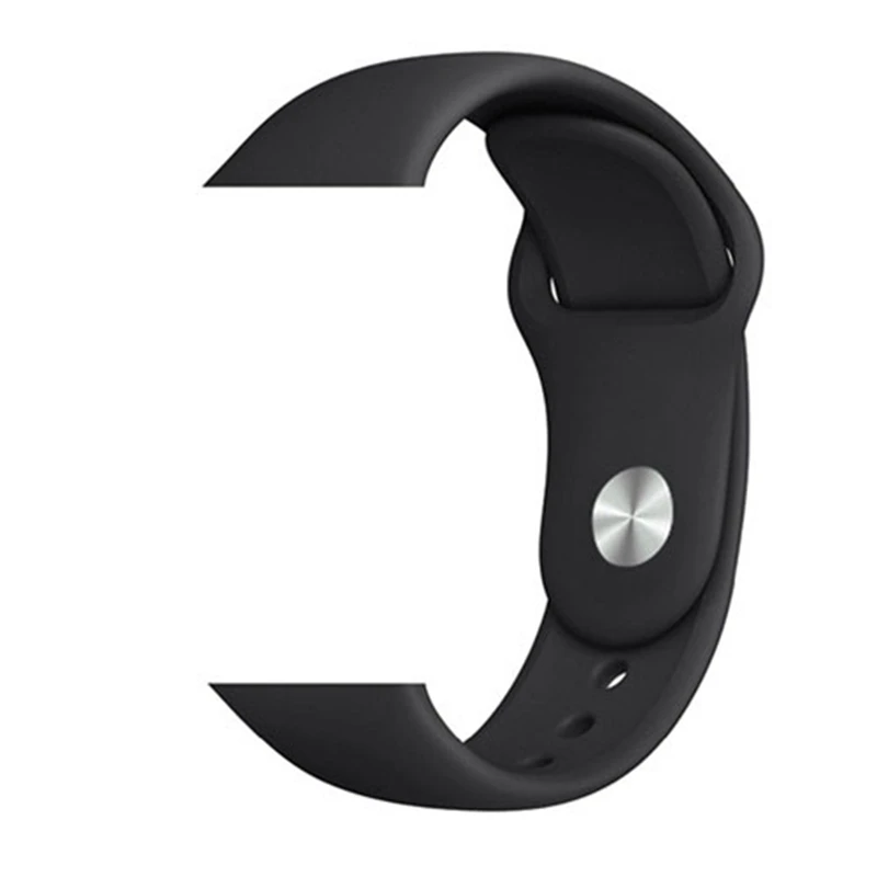 Black Ремешок для Apple Watch 5 4 3 2 1 силиконовый спортивный браслет для часов Apple Watch 44 мм 40 мм 42 мм 38 мм Ror IWatch band - Цвет ремешка: Black