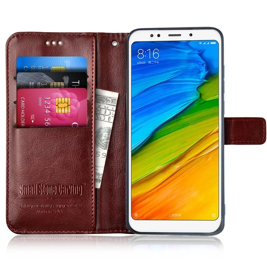 Leather Flip Case For Xiaomi Redmi 5 xiomi redmi Plus Silicone Magnetic Wallet Cover Coque Phone Funda | Мобильные телефоны и
