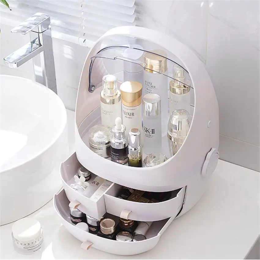 Прозрачный раскладной 3 ящика туалетный столик округлый макияж держатель