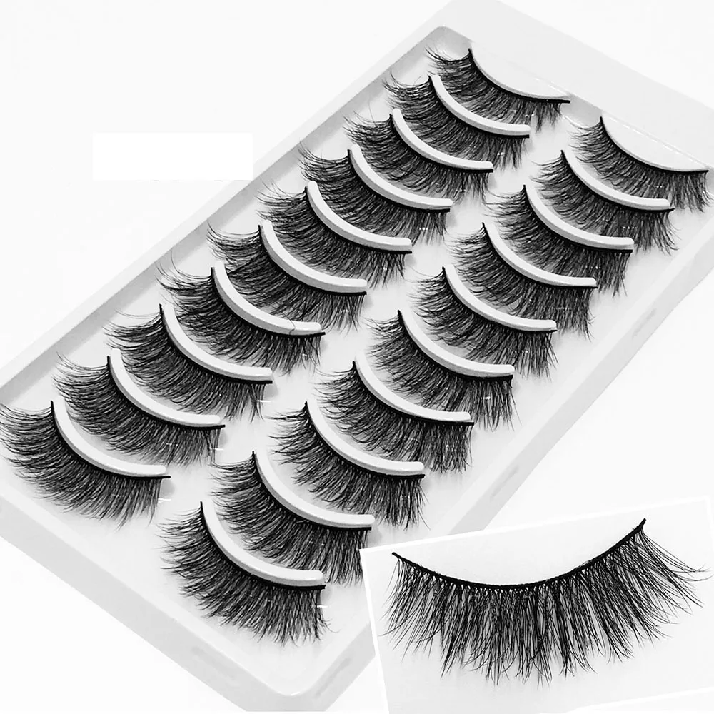 10 пар 3D толстые норковые накладные ресницы натуральные крест-накрест