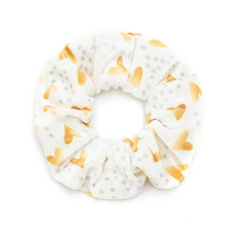 

3Pcs Hot Sale Leopard Flower Velvet Polyester Scrunchies Hair Accessories Women Girl Elastic Hair Ring Hair tie Ponytail Holder