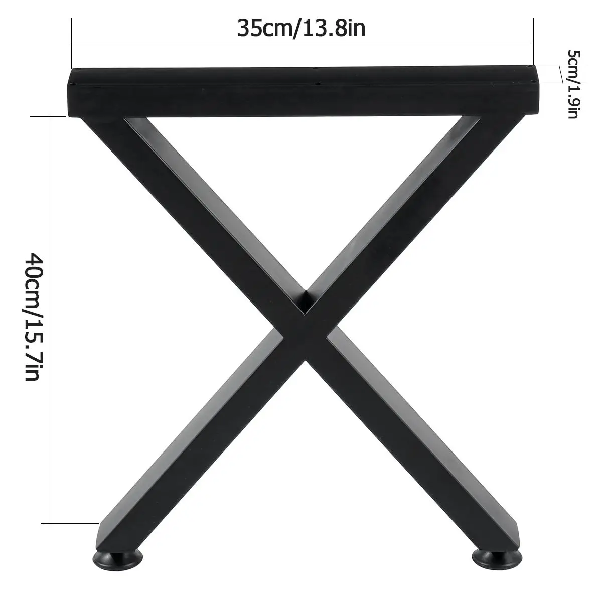 

2pcs Industrial Steel Table Legs X-Shape Frame Furniture Legs 40cm Metal Bed Table Desk Leg Anti Scratch Mats Floor Protection