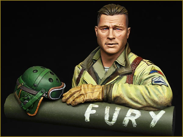 Масштаб 1:35 литье под давлением из смолы фильм Fury Брэд Питт модель сцены в сборе